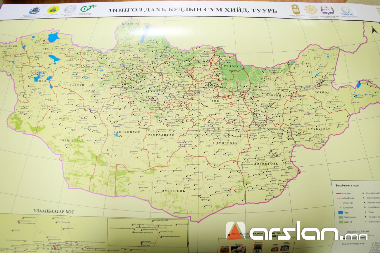 “Монгол дахь буддын сүм хийд, туурь“-ийн газрын зургийг танилцууллаа